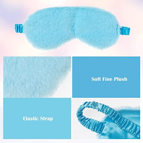 RAYNAG 4 Pack Plush Sleep Mask Soft Comfortable Blindfold Eye Cover for Sleepover Gift Birthday Party Favors, Silky Fabric on the Back, Cozy, Downy and Soft - Image 5