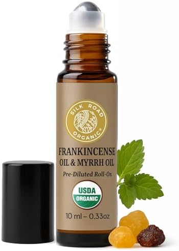 Silk Road Organic Frankincense Oil & Myrrh Comfort Roll-On, USDA Certified by SILKROADORGANIC