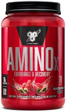 BSN Amino X BCAAs Recovery Powder, Caffeine Free, Watermelon, 70 Servings by BSN
