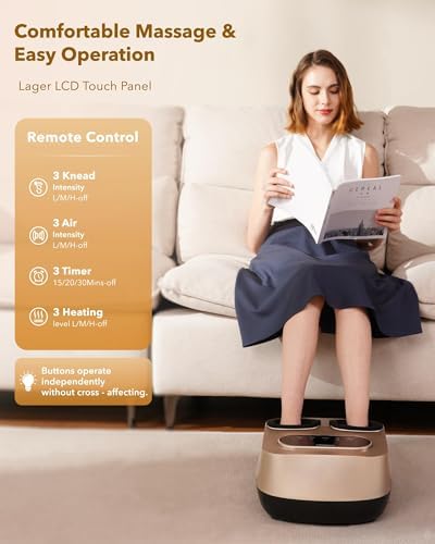 KNQZE Shiatsu Foot Massager with Heat & Compression, LCD Touch Panel, Gifts - Image 2