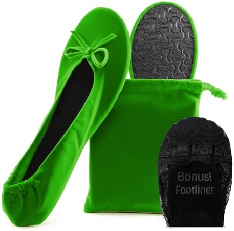Velvet Foldable Flats for Women, Portable Ballet Shoes for Travel & Events by SilkyToes