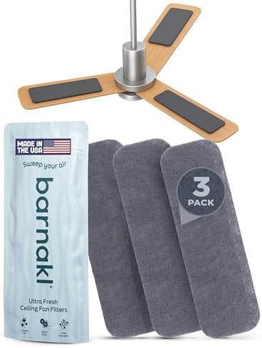 Barnakl Ultra Fresh Ceiling Fan Filters for Blades, Allergy & Dust, 3 Pack by CeilingFanFilters