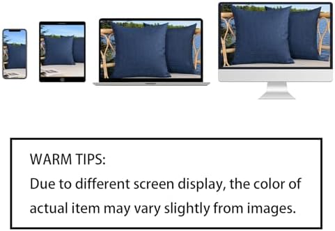 Kevin Textile Outdoor Waterproof 16”x16” Pillow Covers 2 Pack, Blue - Image 3