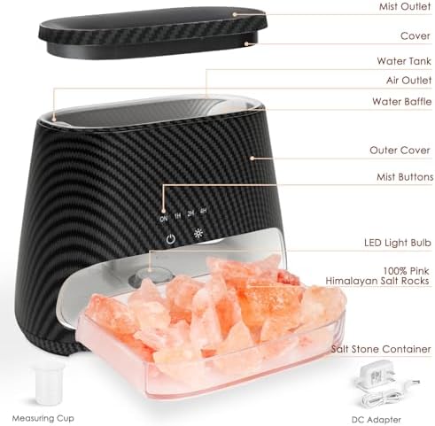 SALKING 2-in-1 Essential Oil Diffuser for Home,Himalayan Salt Lamp Diffuser - Image 7