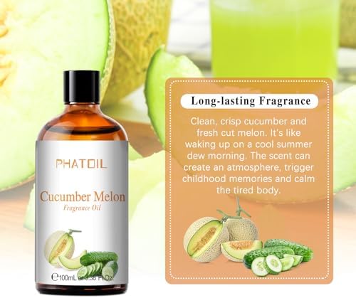PHATOIL Cucumber Melon Fragrance Oil for Diffuser Aromatherapy 3.38FL.OZ - Image 5