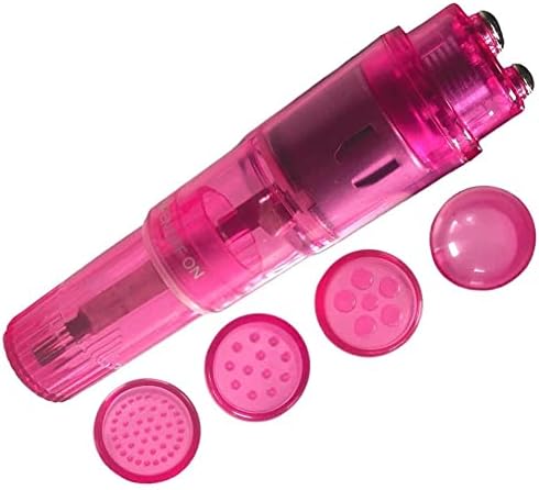 Small Mini Massager Portable Pen for Body Face, Neck, Head,Back Massage with 4 Heads (Pink and Purple) - Image 4