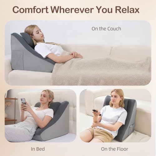 Vekkia 21” Back Rest Pillow with Dual-Layer Foam for Reclining and Sitting - Image 7