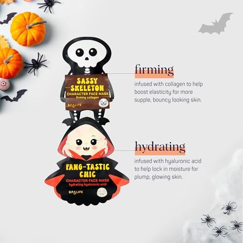 SpaLife Beauty Halloween Face Mask Hauntingly Chic Bundle | Korean Facial Masks | Boos Basket Ideas Face Mask Set | Halloween Gifts for Women & Teens | Facial Sheet Masks | 8 Pack - Image 4