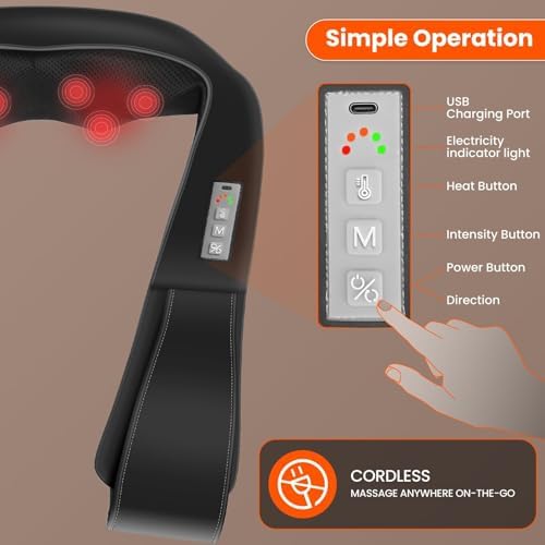 AMZPONY® Cordless Neck Massager for Pain Relief Deep Tissue - Image 6