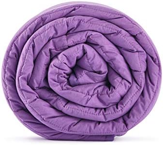 TONGDADA Kids Weighted Blanket | 40''x60'',7lbs | for Child Between 55-80 lbs | Premium Cotton Material with Glass Beads | Purple by TONGDADA