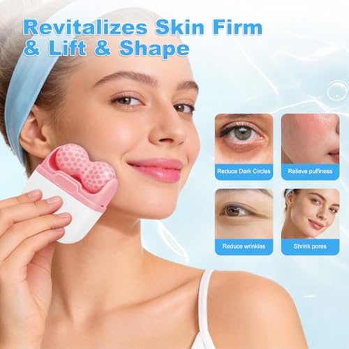 Ice Roller for Face, Eye, Skin Care Tool for Whole Body, Revitalizes Skin Firm & Puffiness Relief, Gift for Women (Pink) - Image 2