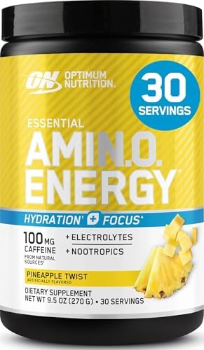 Optimum Nutrition Amino Energy Powder Plus Focus, Pineapple Twist, 9.5 Oz by OPTIMUMNUTRITION