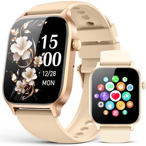 Smart Watches for Women Men, Fitness Tracker Watch with 110 Sports Modes, Step Counter/Sleep Monitor/Pedometer, IP68 Waterproof, Bluetooth Call & Music Control Smartwatch for iPhone/Android,Gold by PayBay