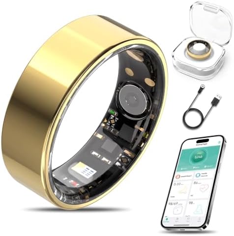Smart Ring, Wearable Technology for Health and Fitness Tracking，Gold：7 by Unknown