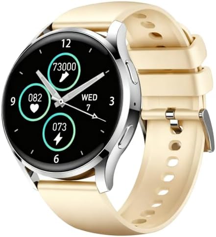 Smart Watch Fitness Tracker for iPhone Android for Women Men, Activity Tracker with Calorie & Step Counter, 150+ Sports, Daily Workout & Sleep Monitor，IP68 Waterproof Smartwatch (Gold) by Unknown