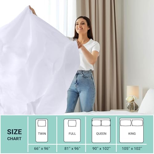 ZPECC White Bulk Flat Sheets Only Twin Size 12 Pack, Easy Sort Top Bed Sheet by Color-Coded Hem Threads, Soft Durable Brushed Microfiber Fabric Hotel Airb&bs Essentials for Hosts, 66"x96" - Image 5