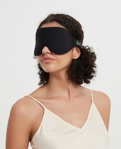 ALASKA BEAR Sleep Mask Memory Foam Contoured Eye Cups for Women and Men, Soft 3D Blackout Eye Mask for Sleeping No Pressure on Eyelids and Eyelashes Protection, Earplugs Set, Black - Image 7