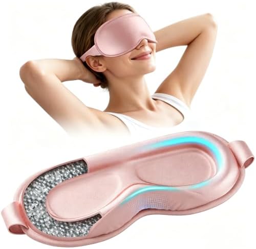 Weighted Eye Mask for Sleep, 3D Blackout Sleep Mask for Women Men, Pink by Azang