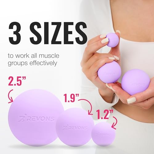 3 in 1 Massage Ball Set - Lacrosse Balls for Myofascial Release, Back Pain Relief, Face Fitness, Trigger Points, Yoga, Physical Therapy, Muscle Recovery and Soft Deep Tissue Massage (Purple) - Image 2