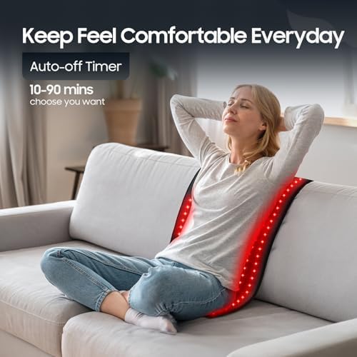 LITDUCK Body Red Light Therapy Mat, Eligible Red Light Therapy Blanket, 2in1 LEDs(660nm& 850nm), Premium Leather, Adjustable Timer & Intensity - Image 5