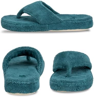Acorn Women's Spa Thong Slippers with Cloud Contour Comfort - Arch Support and Plush Fluffy Terry Lining, Perfect for Beach, Camping, Poolside, or Bathroom Wear - Image 4
