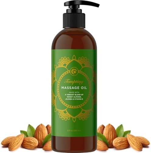 Luxurious Tropical Massage Oil for Couples - Easy Glide Non Greasy Sensual Massage Oil for Date Night with Silky Smooth Sweet Almond Oil Coconut and Jojoba - Vegan Non GMO & Gluten Free (8 Fl Oz) by MapleHolistics