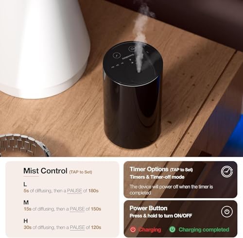 ANZ Waterless Essential Oil Diffuser Starter Kit, Black - Image 2