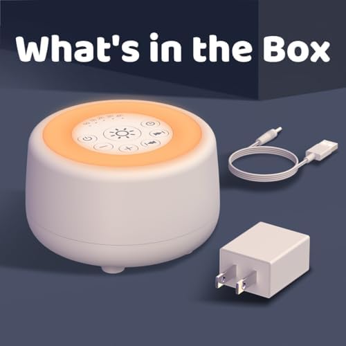 Sleepbox Sound White Noise Machine with 25 Soothing Sounds and 10 Colors Warm Night Light 4 Brightness Levels 32 Volume Levels 5 Timer and Memory Function for Baby Kids Adults Seniors Sleeping White - Image 6
