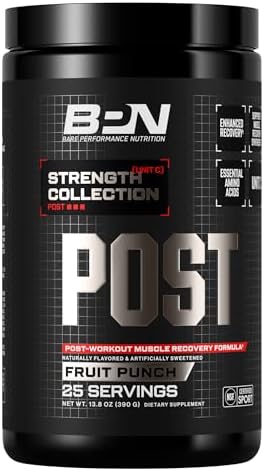 BARE PERFORMANCE NUTRITION, BPN Post, Post-Workout Enhanced Muscle Recovery Drink Mix - Essential Amino Acids with Amino9, CherryPURE Tart Cherry & Carnitine, 25 Servings, Fruit Punch by BarePerformanceNutrition