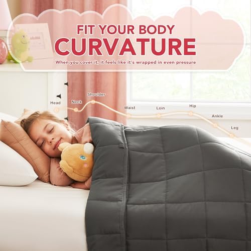 CuteKing Weighted Blanket (4lbs, 36"x48", Grey) Heavy Blanket for 40-60lbs, Weighted Blanket for Cooling & Heating with Premium Glass Beads, Soft Thick Blanket All-Season - Image 3