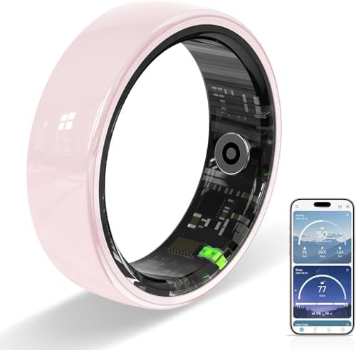 Ceramic Smart Ring for Women, Pink Fitness & Sleep Tracker, #6 by Potewek