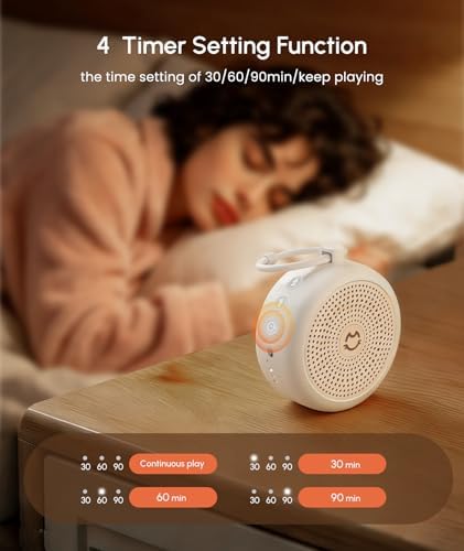 Portable White Noise Machine for Sleeping, 29 Soothing Non-looping Sounds for Adults & Kids, 50h Babies Sleeping Sounds Machine, Timer, Memory Function, Traveling, for Relax-2026 Updated Version - Image 5