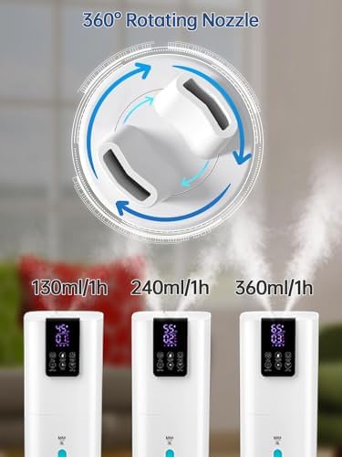 8L Smart Humidifiers for Bedroom Large Room, 2.1Gal Cool Mist Top Fill Diffuser Ambient Light, App & Remote Control, 3 Mist Modes, Quiet Humidifier for Home Office Plant - Image 6