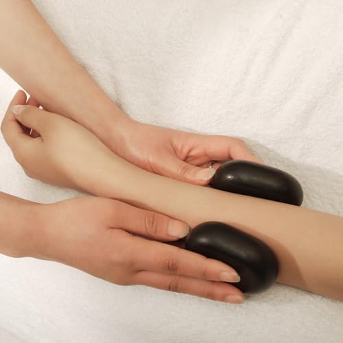 Master Massage Large Flat Ovular Basalt Hot Stone Massage 8piece Pack 3" X 2X 1rock, for Professional, Spa, Massage Therapy, Relaxation,1 Count,Black - Image 4
