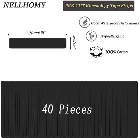 Latex-Free Kinesiology Tape - 40 Precut Strips for Joint & Muscle Pain - Image 3