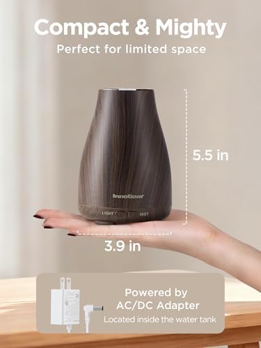 InnoGear Essential Oil Diffuser Ultrasonic Diffusers for Home Scent, Brown - Image 2