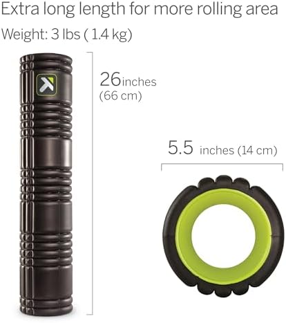 TriggerPoint Grid 2.0 Foam Roller for Deep Tissue Massage and Muscle Recovery, 26 Inch Multi-Density EVA with Hollow Core, Supports 500 Pounds, Black - Image 3