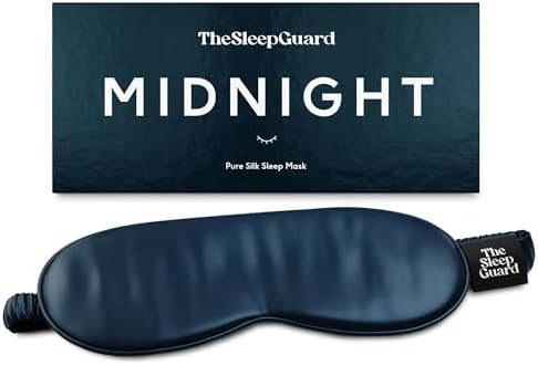 TheSleepGuard Pure Silk Sleep Mask [100% 6A Mulberry Silk, 22 Momme] Light Blocking Travel Essentials. Eye Masks for Sleeping. Black Oeko-Tex Blindfold. Eye Covers for Men & Women by TheSleepGuard