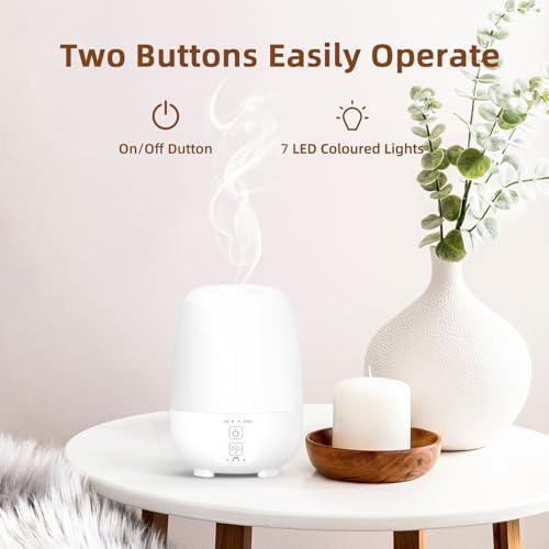 SEEDSEEL 150ML Rechargeable Battery Operated Essential Oil Diffuser,7-Hour Runtime with 7 LED Color Changing Lights Portable Cordless Aromatherapy Diffuser - Image 5
