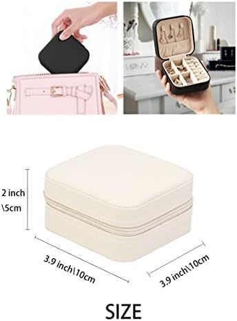 ZPROW Travel Jewelry Case, Mini Portable Jewelry Travel Boxes, Small Jewelry Organizer for Rings, Earrings, Pendants, Watches, Necklaces, Lipsticks Organizer Storage Holder Case (White) - Image 3