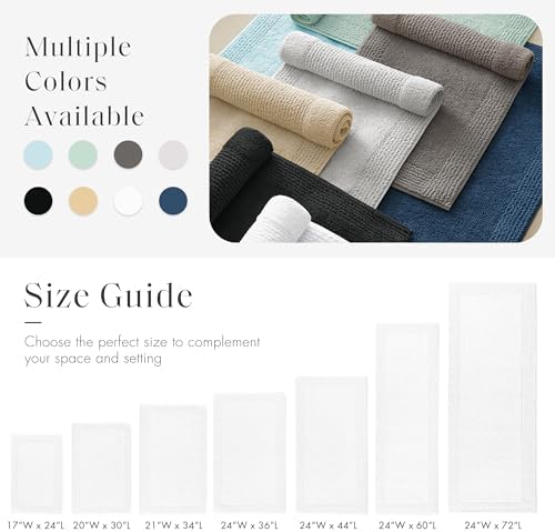 Madison Park Splendor Reversible 100% Cotton Bath Runner, 24 x 72, White - Image 5