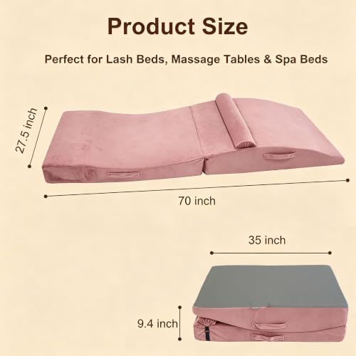 Lash Bed Topper,Ergonomic Massage Table Pad,Foldable,27.5"W *70"L - Image 2