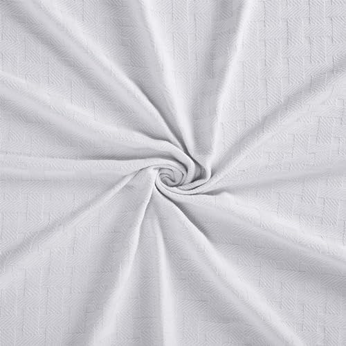 Superior Basketweave Cotton Blanket, Basket Weave Design, Soft, Comfy Cover for Bed, Bedding, Bedroom, Couch Throw, Lounging, Modern Boho Medium Weighted Blankets, King, White - Image 7