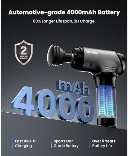 BOB AND BRAD T2 Pro Deep Tissue Massage Gun with Heat & Cold, Percussion - Image 4