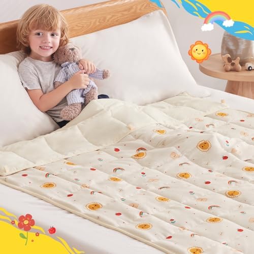 anfie Weighted Blanket (36"x48" 5lbs) Weighted Blanket Cooling Blanket for Resting,Throw Size Breathable Blanket with Premium Glass Bead(Beige Sun) - Image 3