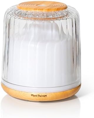 Plant Therapy Serenity Glass Diffuser, Elegant Glass Cover, Intermittent & Continuous Mist, Multiple Light Settings, Essential Oil Diffuser, 250 Square Feet Coverage by PlantTherapy