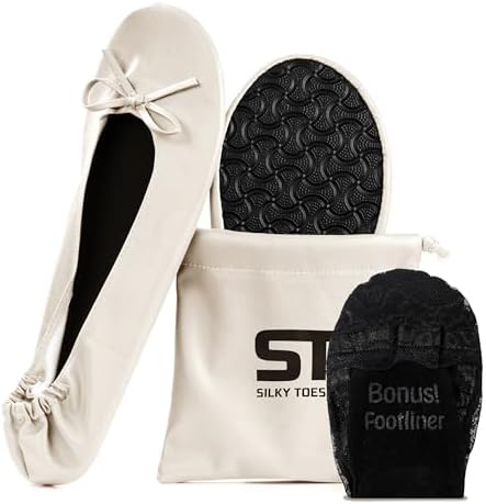 Foldable Flats for Women, Portable Ballet Shoes for Wedding &Travel Comfort by SilkyToes
