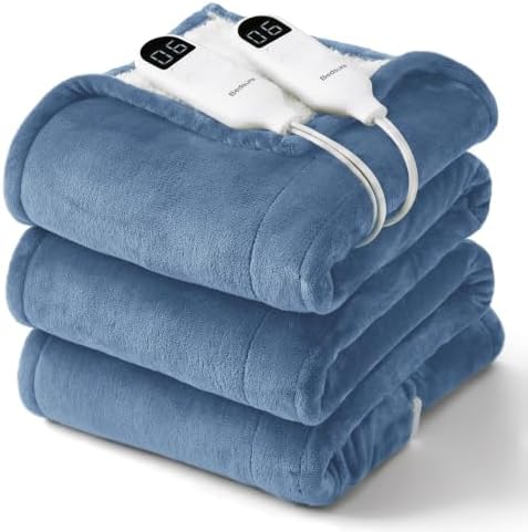 Bedsure Heated Blanket King Size, Dual Control Electric Blanket, Blue by Unknown