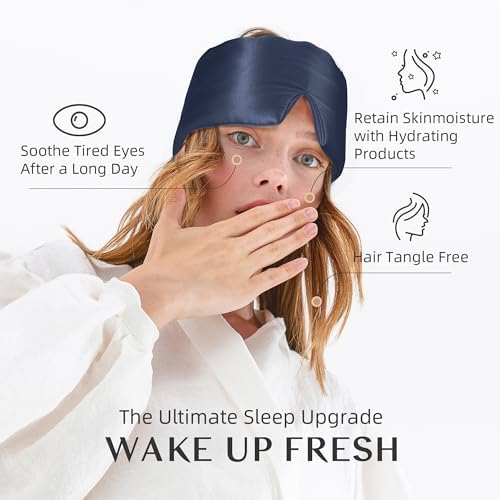 Silk Sleep Mask for Women and Men, Side Sleeper, 22 Momme Pure Mulberry Silk Total Blackout 100% Mulberry Eye Mask with Adjustable Headband Full Size, Eye Masks for Sleeping and Travel - Image 5