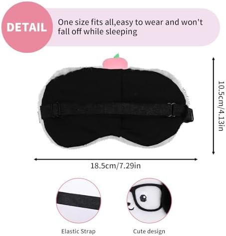 PERFECTSIGHT Sleep Eye Masks, Cute Plush Sleep Eye Cover Lightweight Adjustable Eyeshade Faux Fur Mask Cover for Women Men Sleep Travel Nap, Glasses Puppy - Image 6